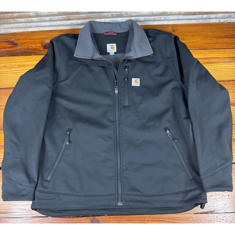 Carhartt Crowley Soft Shell Rain Defender Jacket Black Men's Sz XL Relaxed Mint!